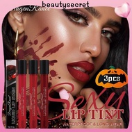 24h Shipping 【3pcs】DragonRanee Halloween Lip Glaze Lip Liquid Glossy Moisturizing Lip Gloss Vampire 