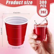 300 Pcs 2 oz Plastic Shot Glasses,Disposable Shot Cups,Mini Red Shot Cups,Mini Shot Glasses Party Cu