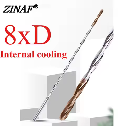 8D 8xD HRC65° 2-16mm Tungsten carbide drill bits D4 D6 D8D 12 D14 D16 internally cooled extended dri