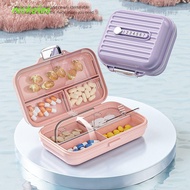 VELANEPIS Travel Pill Organizer, 7 Compartments Portable Weekly Pill Box, Pill Cases Airtight Moistu