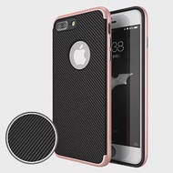 水漾 iPhone7 4.7吋 碳纖維紋電鍍雙層手機軟殼玫瑰金