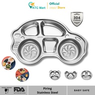 KTCmart Children's Dinner Plate Stainless Steel 304 SUS 304 Baby Plate Baby Plate Food Grade Stainle