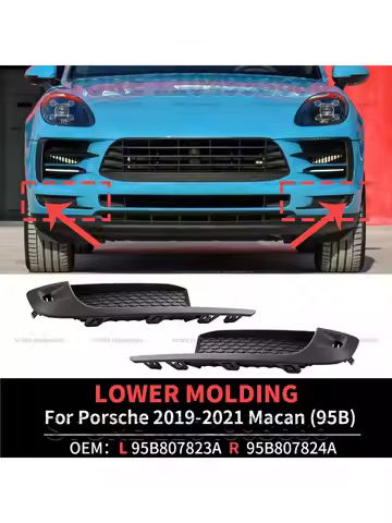 For 2019 2020 2021 Porsche Macan (95B) Front Bumper Lower Molding Black OEM 95B807823A 95B807824A 95