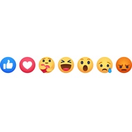 Set of 7 decal stickers with FACEBOOK emoji stickers, laptop stickers, helmet stickers, car stickers