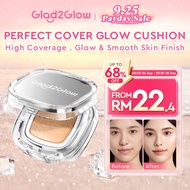 Glad2Glow Perfect Glow Cover Cushion Foundation Full Coverage Glowing Finish Glass Makeup 12H Glass 