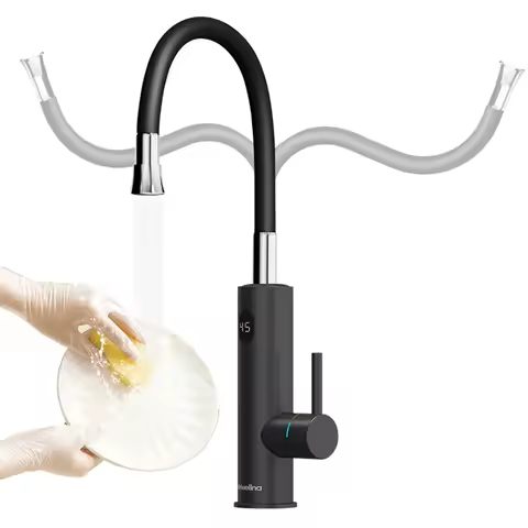 3200W Electric Faucet With Universal Spout Water Heater 220V Heating Tap Instant Water Heater Stainl