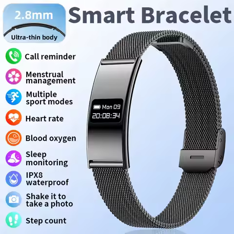 LIGE Luxury Smart Watch 2.8mm Ultra-thin body IPX8 Waterproof Daily Monitoring Gift Women Men Smart 
