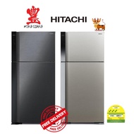 Hitachi R-V690P7MS Stylish 2 Doors Top Freezer Fridge 550L-FREE 1600W VACUUM CLEANER CV-BM16