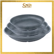 Round Plate 5inch 6inch 7inch Melamine Hoover Black Stone Pinggan Bula Plat Bulat Melamine Hoover Ha