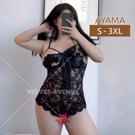 Lingerie Bigsize Teddies Sexy Hot Jumbo XXL Velvet Avenue Uniform Husband Ayama