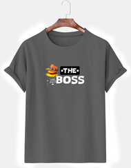 Kaos Pria The BOSS Atasan Lengan Pendek Oblong Distro Pakaian Laki Laki Tshirt Man Dalaman Baju Logo
