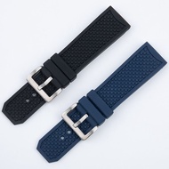 With logo and Standard Adapt to CALIBE Black Blue Rubber Watch Strap London Tank Kalibo Soft Silicon