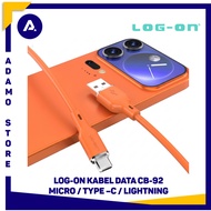 Log-On Data Cable LO-CB92 Fast Charging 3A Charger Cable 1,2M