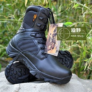 Hanwild Military Desert Tactical Boot Hiking Shoes Army Shoes Breathable Leather