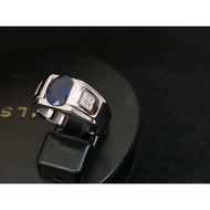 925 pure Silver 7 ×9mm CZ stone with white gold plated men's ring