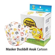 Masker Duckbill Earloop Onemed 3 Ply - Masker Anak 1 Box = 25 Pcs