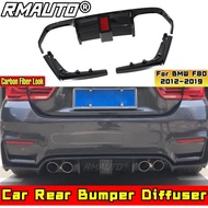 For BMW F80 2012-2019 Car Accessories BMW F30 Rear Bumper Lip Spoiler Carbon Fiber Look V Style Diff