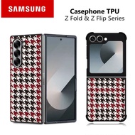 TPU Case for Samsung Z Fold and Z Flip 7 6 5 4 3 Geometric Houndstooth RK552 Hybrid Cover Rubber Glo