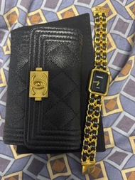 Chanel Première 黑色手錶及 Boy Chanel 卡片套