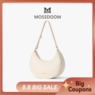 MOSSDOOM Kattie Bag Women's Bag  Korean Style With Zipper Beg Underarm Putih Half Moon Shoulder Bag