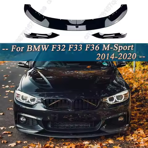 For BMW 4 Series F32 F33 F36 420i 430i 420d M440i 2014-2020 4Pcs Front Bumper Lip Splitter ABS Gloss