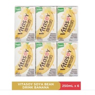 Vitasoy packet soya bean drinks banana flavour 6 X 250ml
