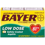 Aspirin Regimen Bayer 81mg Enteric Coated Tablets, 1 Doctor Recommended Aspirin Brand, Pain Reliever