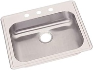 Elkay GE125215 22 Gauge Stainless Steel Single Bowl Top Mount Kitchen Sink, 25 x 21.25 x 5.375"