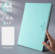 A5 B5 A4 Soft Leather Cover Grid Notebook Waterproof Thicken Paper 100gsm
