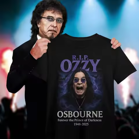 Rip Ozzy Osbourne T-Shirt in Memory of1948-2025 Shirt Prince of Darkness Graphic Tee Gothic Rock Fan