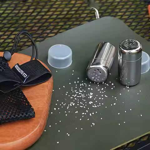 Travel Salt Pepper Containers 2 Pieces Small Dispenser Portable Salt Shaker Storage Bag For Outdoor 