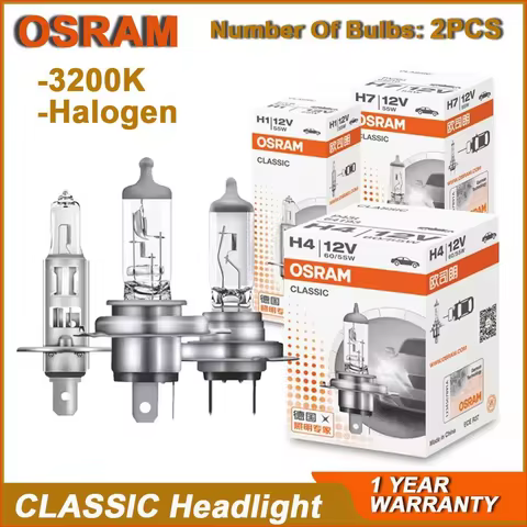 OSRAM Original H1 H4 H3 H7 Standard Headlight 12V 55W 100W 80W 3200K Brightening Hi/lo Beam Fog Lamp