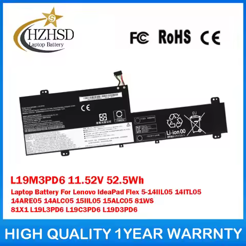 L19M3PD6 11.52V 52.5Wh Laptop Battery For Lenovo IdeaPad Flex 5-14IIL05 14ITL05 14ARE05 14ALC05 15II