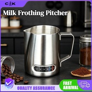 Stainless Steel Milk Jug With Temperature Milk Frother Jug Mug Cup For Kitchen Coffee & Milk Cup