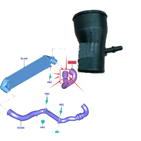 For Ford 2013 ESCAPE 2.0T Turbocharger Intercooler Pipe CV6Z6C640B CV616C644AA CV6Z6C640B CV616K863D
