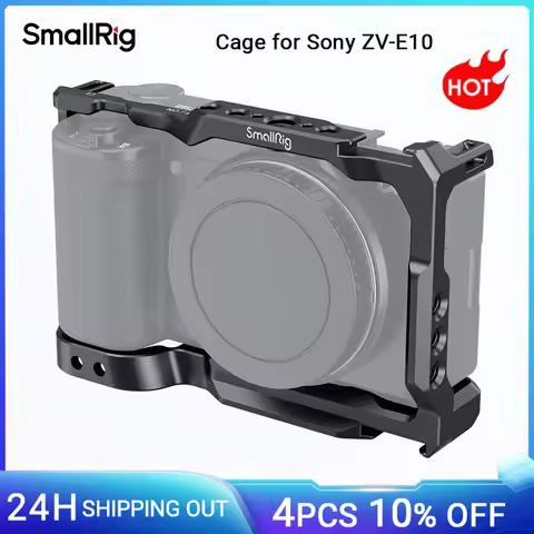 SmallRig for Sony ZV-E10 Cage with Built-in Quick Release Plate for Arca-Swiss and Cold Shoe for Son