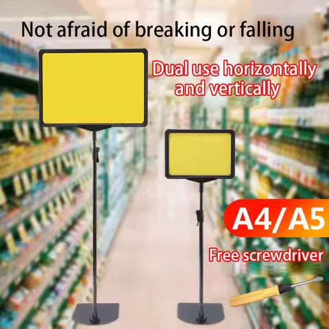 A4 Both Vertical Horizontal View Height Adjustable Up Double-Sided 8.5x11 Inches Table Poster Displa