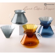 Laurel Designer Borosilicate Glass Coffee Funnel Dripper / Coffee Beans Powder Dripper / Coffee Love