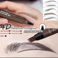 4 Points Eyebrows Pen 4D Hair like Eyebrow Tattoo Pen Waterproof Fine Liquid Eyebrow Pencil Makeup
