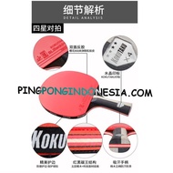 Kokutaku X4 - 4 Star Bet Pingpong Rakitan Custom Blade Set Kayu Bat