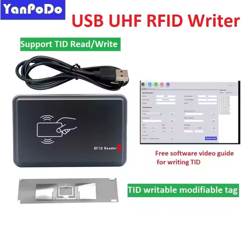 Yanpodo 860Mhz~960Mhz UHF Card RFID Reader writer 18000-6C copier cloner EPC GEN2 With TID Writable 