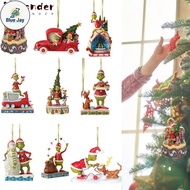 BJ Christmas Grinch Ornament, Christmas Tree Decor Funny Xmas Tree Hanging Pendant, Gifts Anime Figu