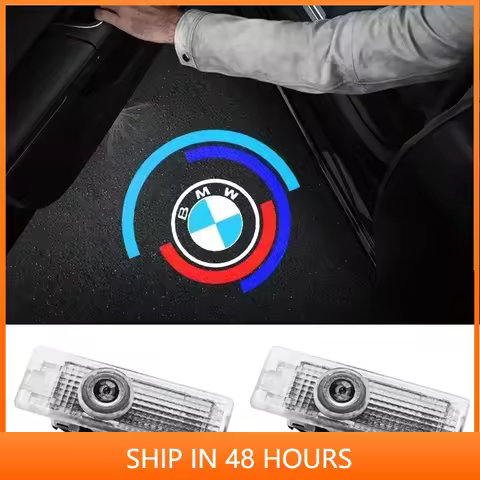 -2PCS Car Goods LED Logo Laser Projection Light Auto Door Welcome Light For BMW 50th E63 E64 F60 F32