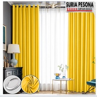 G16 -Ready Made Curtain Siap Jahit Langsir ,Langsir Kain Tebal (JENIS RING / EYELET) Warna Kuning / 