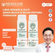 MEDGLOW CLINIC Basic Acne Package + Bonus Tas Kulit | Paket Skincare Krim Pagi Malam Dokter BPOM HAL