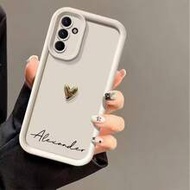 Customizable Full TPU Phone Case With Personalized Name And Cute Gold 3D Heart Design, Compatible Wi