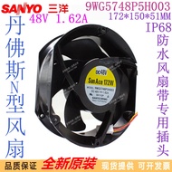 Kipas penyejuk inverter Danfoss Sanyo/ 9WG5748P5H003 48V 1.62A yang baharu.