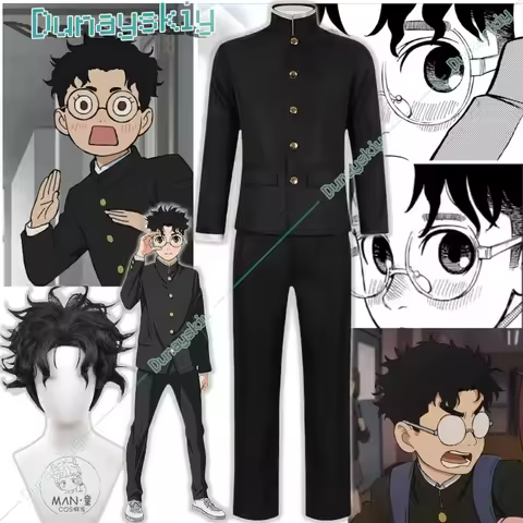 Ken Takakura Cosplay Costume Wig Anime Dandadan Okarun School Uniform Black Jacket Pants Gakuran Gla