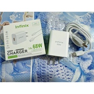 INFINIX 68W Travel Fast Charger with Type C USB Cable Quick Charging Charger