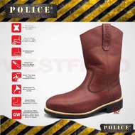 [ORIGINAL] POLICE® PREMIUM LEATHER 10” STEEL TOE SAFETY BOOTS ( 91494 )